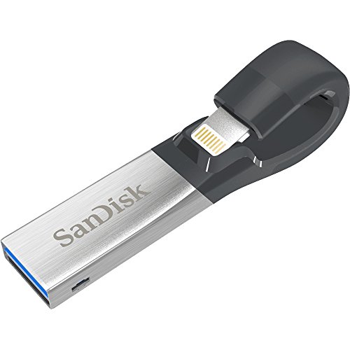 SanDisk iXpand Flash Drive 64GB for iPhone and iPad, Black/Silver, (SDIX30N-064G-GN6NN)