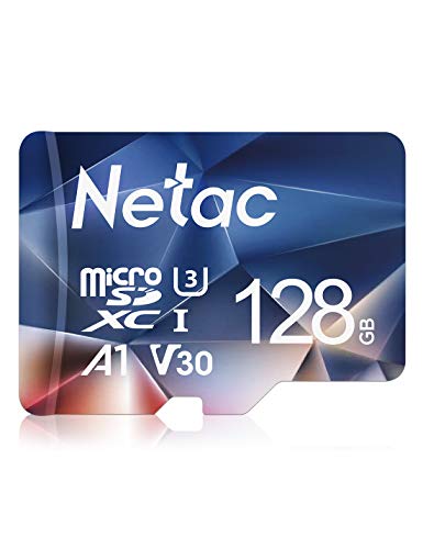 Netac 128GB Micro SD Card, microSDXC UHS-I Memory Card - 100MB/s, 667X, U3, Class10, Full HD Video V30, A1, FAT32, High Speed Flash TF Card P500 for Smartphone/Bluetooth Speaker/Tablet/PC/Camera