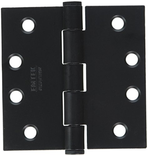 4' X 4' Heavy Duty Black Powder Coated Steel Hinge Pair - Button Tip