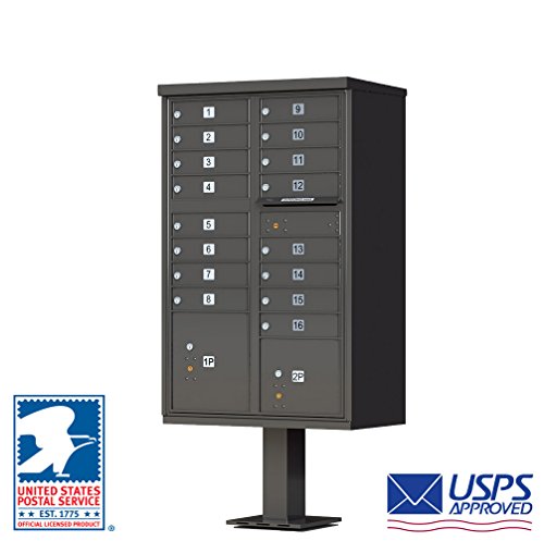Vital Cluster Box Unit, 16 Mailboxes, 2 Parcel Lockers, Dark Bronze