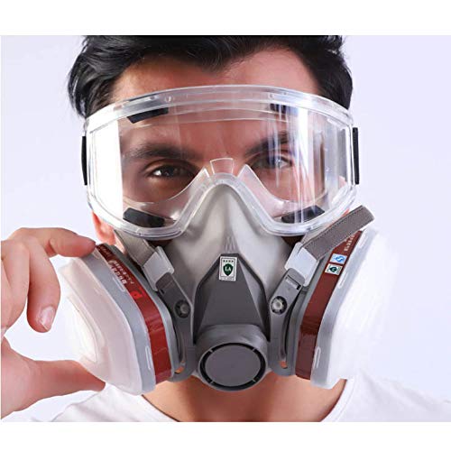 ONEWDJ, half-face respirator, respiratory protection, industrial dust mask, gas mask, breathable and washable (with 1 large eye mask)