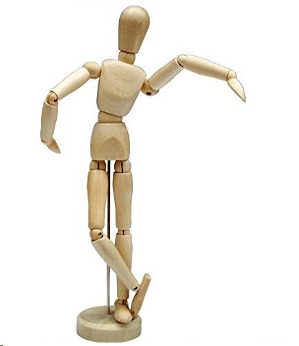 HSOMiD 12'' Artists Wooden Manikin Jointed Mannequin Perfect for Home Decoration/Drawing The Human Figure (A)