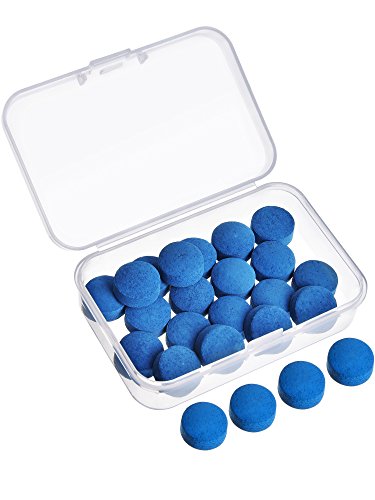 Gejoy 20 Pieces Cue Tips 13 mm Pool Billiard Cue Tips Replacement with Storage Box for Pool Cues and Snooker, Blue