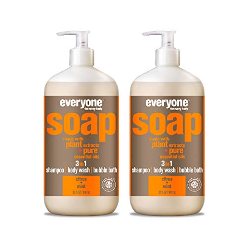 Everyone 3-in-1 Soap: Shampoo, Body Wash, and Bubble Bath, Citrus and Mint, 32 Ounce, 2 Count