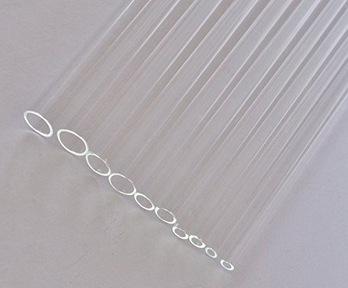 Pack of 10 Glass Tubing, 12 Inch Long, Borosilicate Glass, Mixed Size 5mm, 6mm,8mm, 10mm, 12mm