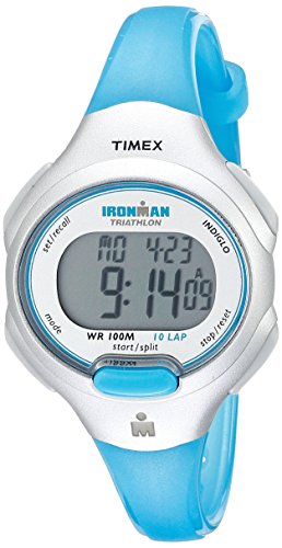 Timex Women's T5K739 Ironman Essential 10 Mid-Size Turquoise Resin Strap Watch