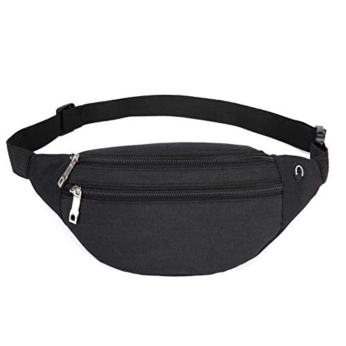 Fanny Pack for Men & Women - Waterproof Waist Bag Pack with Adjustable Strap for Travel Sports Running.(Black-02)