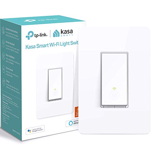 Kasa Smart Light Switch by TP-Link, Single Pole, Needs Neutral Wire, 2.4Ghz WiFi Light Switch Works with Alexa and Google Assistant, UL Certified, 1-Pack (HS200), White