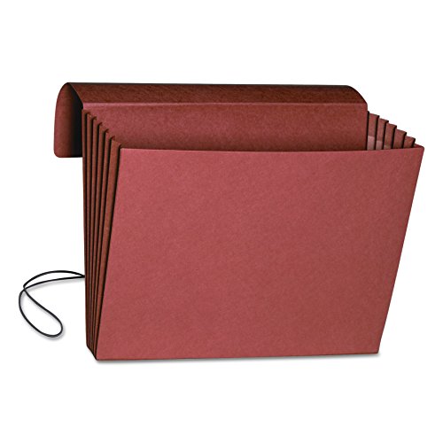 Smead Expanding File Wallet with Flap and Cord Closure, 5-1/4' Expansion, Fully-Lined Tear Resistant Gusset, Legal Size, Redrope, 10 per Box (71111)