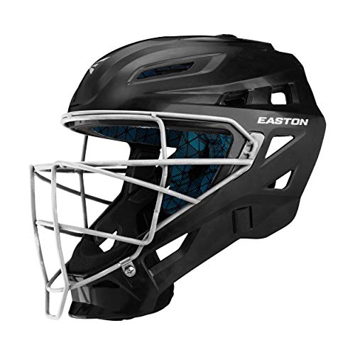 EASTON GAMETIME Baseball Catchers Helmet | Large | Black | 2020 |High Impact Resistant ABS Shell | Shock Absorbing Foam | Moisture Wicking BIODRI liner | Steel Cage | Ergo Chin Cup | NOCSAE Approved