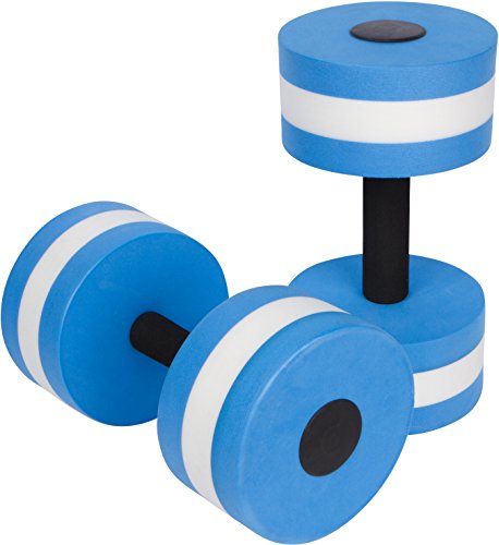 Trademark Innovations Aquatic Exercise Dumbells - Set of 2 - for Water Aerobics, Blue (BARBLS-WTR)