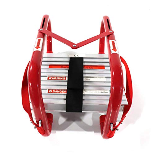 SHAREWIN Portable Fire Ladder 3 Story Emergency Escape Ladder 25 Foot with Wide Steps V Center Support