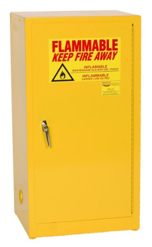 Eagle 1905 Safety Cabinet for Flammable Liquids, 1 Door Self Close, 16 gallon, 44'Height, 23'Width, 18'Depth, Steel, Yellow