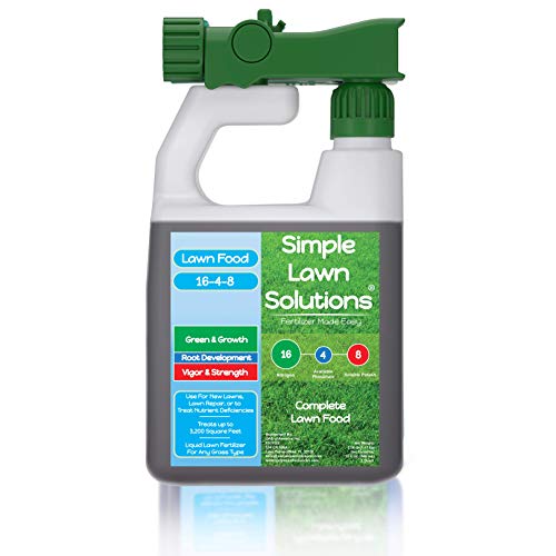 Advanced 16-4-8 Balanced NPK - Lawn Food Quality Liquid Fertilizer - Spring & Summer Concentrated Spray - Any Grass Type - Simple Lawn Solutions (32 Ounce)