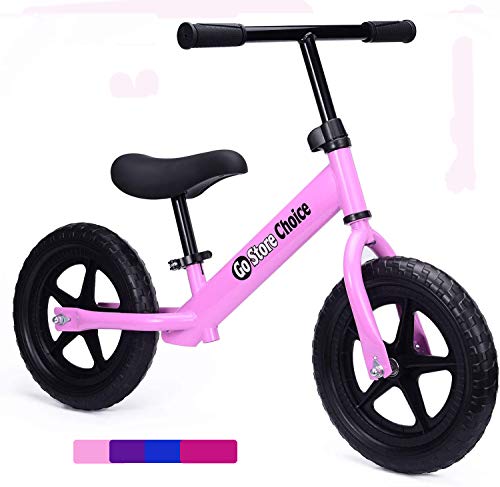 Zspace Kids Balance Bike for Boys & Girls 3-8 Years Old No Pedal Learn to Ride Pre Bike with EVA Wheels Adjustable Seat (Pink)