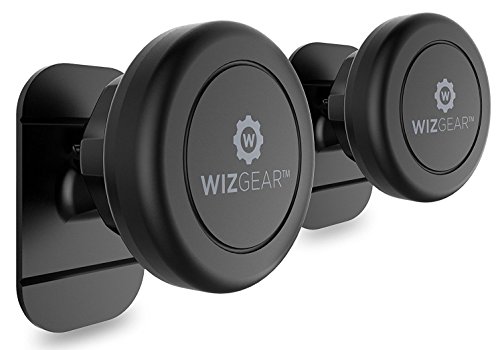WizGear Magnetic Phone Car Mount, Universal Stick On (2 Pack) Dashboard Magnetic Car Mount Holder, for Cell Phones and Mini Tablets with Fast Swift-snap Technology, Magnetic Cell Phone Mount