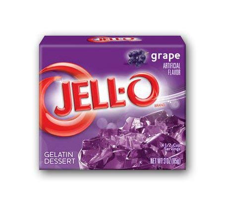 Jell-O Grape Flavor Gelatin Dessert Mix, 3 Ounce Box