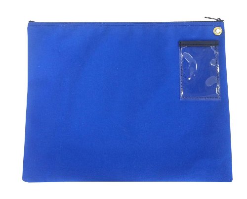 Interoffice Mailer Canvas Transit Sack Zipper Bag 18w x 14h Royal Blue