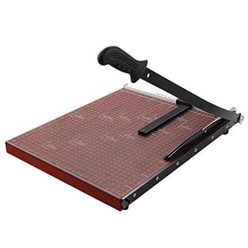 Paper Trimmer, A2-B7 Guillotine Paper Cutter 18 inch Cut Length Photo Guillotine Craft Machine, 12 Sheets Capacity (A3_Red)