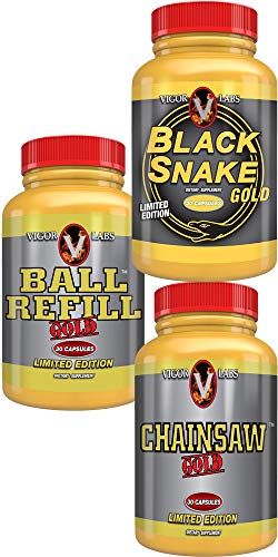 Vigor Labs Bundle of Chainsaw Gold, Black Snake Gold, Ball Refill Gold