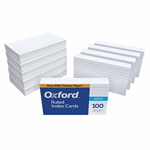 Oxford Ruled Index Cards, 3' x 5', White, 1,000 Cards (10 Packs of 100) (31)