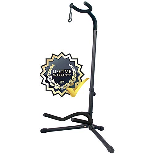 GLEAM Guitar Stand - Adjustable Fit Electric, Classical Guitars and Bass, Guitar Accessories, Folding Guitar Stand (CG-4)