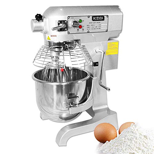 KITMA 20 Quart Heavy Duty Floor Mixer - 3 Speeds Commercial Food Mixer with Stainless Steel Bowl, Dough Hooks, Whisk, Beater