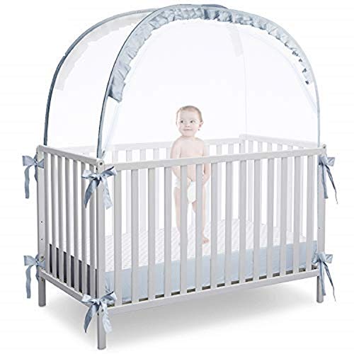 RUNNZER Baby Crib Safety Pop Up Tent, Crib Net to Keep Baby in, Crib Canopy Cover to Keep Baby from Climbing Out