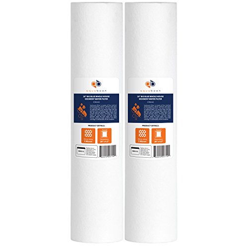 Aquaboon 5 Micron 20' Big Blue Sediment Water Filter Replacement Cartridge | Whole House Sediment Filtration | Compatible with AP810-2, SDC-45-2005, FPMB-BB5-20, P5-20BB, FP25B, 155358-43, 2 Pack