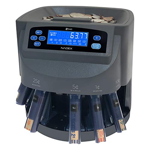 Nadex S540 Pro | Coin Counter, Sorter, and Wrapper | Sorts up to 300 Coins Per Minute