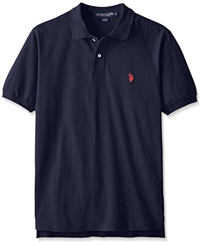 U.S. Polo Assn. Mens Classic Small Pony Solid Pique Polo Shirt - Classic Navy, Large