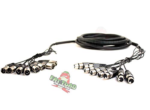 XLR Snake Cable Patch (8 Channels) by Fat Toad|Studio, Stage, Live Sound Recording Multicore Cords|Pro Audio Shielded Balanced Double-Sided Microphone Cables for DJ Digital Mixers or Amplifiers|10 ft