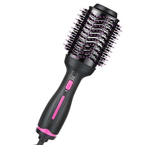Hair Dryer Brush, Hot Air Brush, Hair Styler for Drying & Straightening & Curling, 3 in 1 Pink Lighter Styler, Hair Dryer & Volumizer
