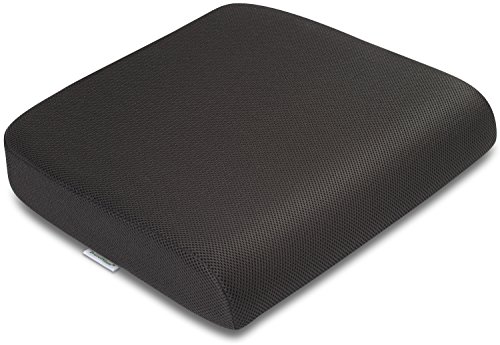 TravelMate Extra-Large Memory Foam Seat Cushion – Perfect for Office Chair and Wheelchair – Does Not Slip Even on Smooth Marble Floors – Washable & Breathable Cover – Relieves Back Pain – 19”x17”x3”