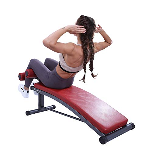 Finer Form Sit Up Bench with Reverse Crunch Handle for Ab Bench Exercises - Abdominal Exercise Equipment with 3 Adjustable Height Settings