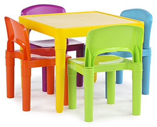 Humble Crew, Vibrant Kids Plastic Table and 4 Chairs Set