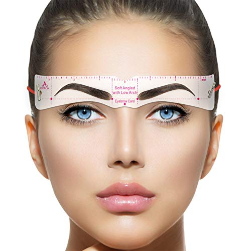 Eyebrow Stencils, Reusable Eyebrow Template, Eyebrow Shape Kit with Strap, 21 Fashionable Styles Extremely Elaborate Eyebrow Template, 9 Thick & 12 Thin Types Eyebrows Template for A Variety of Face