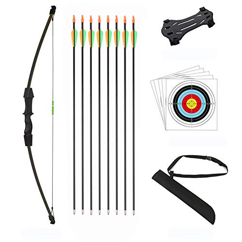 DOSTYLE Outdoor Youth Recurve Bow and Arrow Set Children Junior Archery Training for Kid Teams Game Gift (Black)