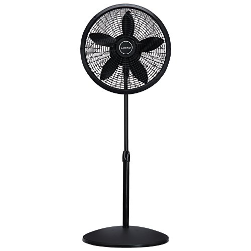 Lasko 1827 18″ Elegance & Performance Adjustable Pedestal Fan, Black - Features Oscillating Movement Tilt-back Fan Head