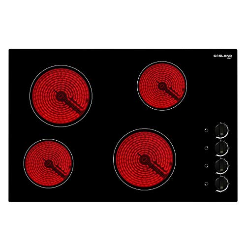 GASLAND Chef 30' Built-in Radiant Electric Cooktop, Drop-in 4 Burner Electric Ceramic Stove Top, Electronic Knob Controls, 7 Power Levels, Easy Clean, 240V 6600W Hardwire