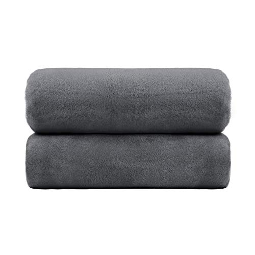 Monarca Microfiber Bath Towels, Set of 2, 30' x 60', Soft & Absorbent Bath Towel Set for Shower, Swimming, Yoga, Travel (Grey, 30' x 60'-2 Pack)