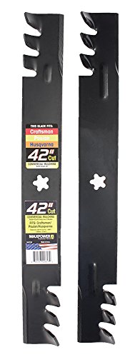 Maxpower 561713XB Commercial Mulching 2-Blade Set for 42' Poulan/Husqvarna/Craftsman, Replaces 138498, 138971, 138971x431, 532138971, PP24005, Black