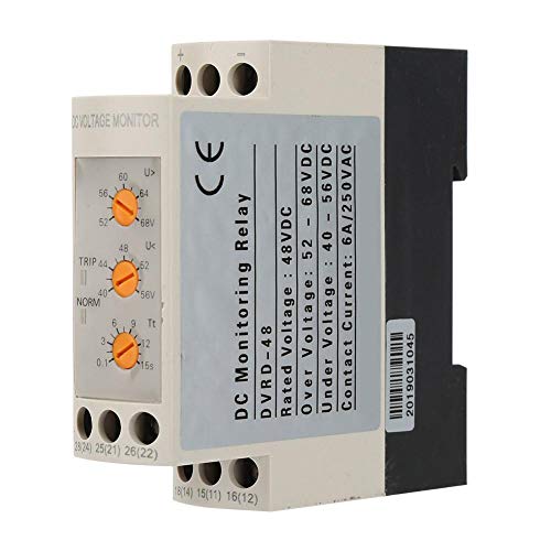 Voltage Monitoring Relay DC 12V/24V/36V/48V Over-Voltage and Under-Voltage Protection Relay 35MM Guide Rail 13-17V 10-14V(DC48V)