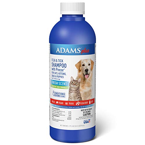 Adams Plus Flea and Tick Shampoo with Precor, Flea Treatment for Cats and Dogs, Value Pump 24 Ounces
