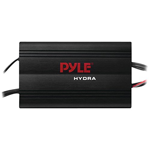 Pyle Hydra Marine Amplifier - Upgraded Elite Series 800 Watt 4 Channel Micro Amplifier - Waterproof, GAIN Level Controls, RCA Stereo Input, 3.5mm Jack, MP3 & Volume Control (PLMRMP3B)
