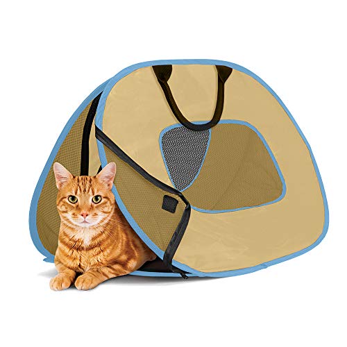 SportPet Designs Cat Carrier with Zipper Lock- Foldable Travel Cat Carrier (CM-0430)