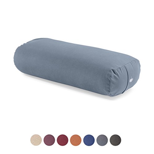 Lotuscrafts Yoga Bolster for Yin Yoga Rectangular - Kapok Filling - Washable Cover Organic Cotton - Yoga Bolster Cushion for Restorative Yoga - Pilates Cushion