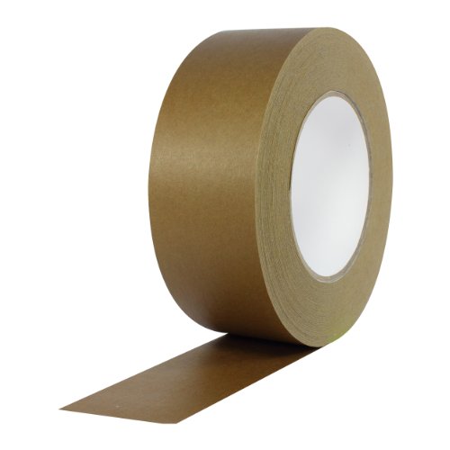 ProTapes Pro 184HD Rubber High Tensile Kraft Flatback Carton Sealing Tape with Paper Backing, 7 mils Thick, 55 yds Length x 2' Width, Dark Brown (Pack of 1)