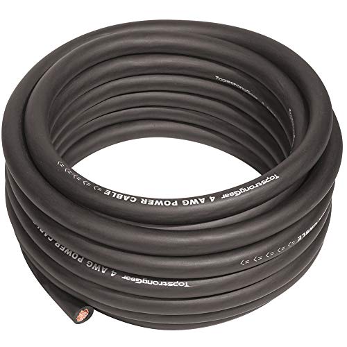 4 Gauge Black 25ft Power/Ground Wire True 4 AWG Power Wire-True Spec and Soft Touch Cable (Black)