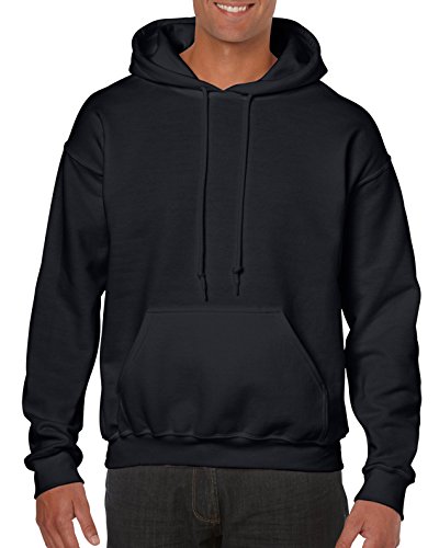 Gildan Men's Heavy Blend Fleece Hooded Sweatshirt G18500, Black, X-Large